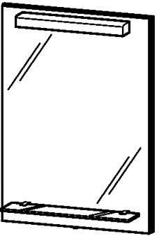 Зеркало 600х800х155мм с подсветкой, выкл. и стекл.полочкой, X-Large ZZ