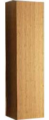 Шкаф вертикальный (фасад и корпус цв.натур.орех шпон) 400х410хh1600мм, петли справа (1 дверца, 4 стекл.полки, боковая подсв. 35W слева, выкл.) Pli ZZ