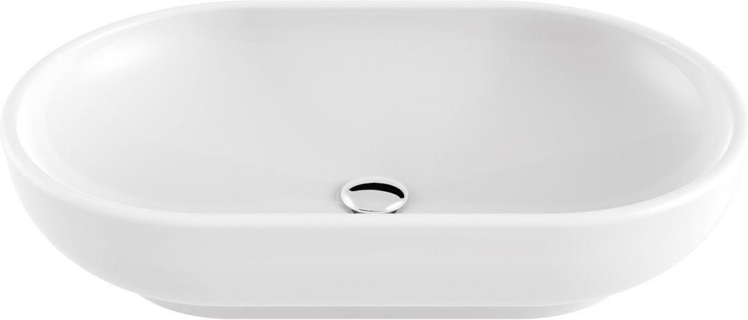 Раковина-чаша накладная Mina 60x40 см, БЕЗ отверстия для смесителя, белая KL
