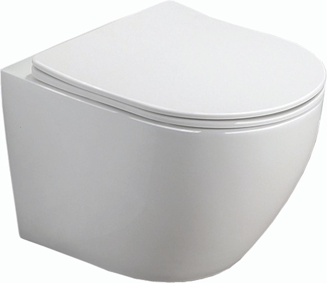 Унитаз подвесной, безободковый с сиденьем микролифт в компл., цв. белый KL ZZ