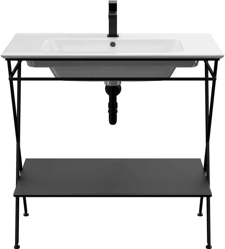 Металлическая структура для раковины PIANO Next напольная 85 см, цв.черный матовый