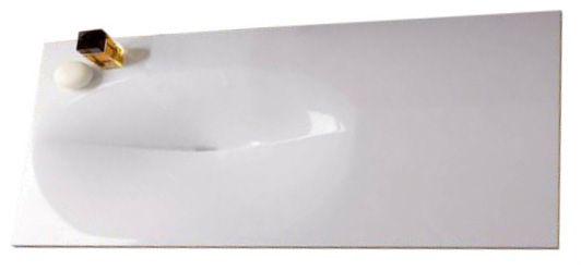 Раковина (минералн.литье, цв.белый) 1200х500хh16мм чаша слева, глубина выемки под рак.100мм, с 1 отв.для смесителя Pli ZZ