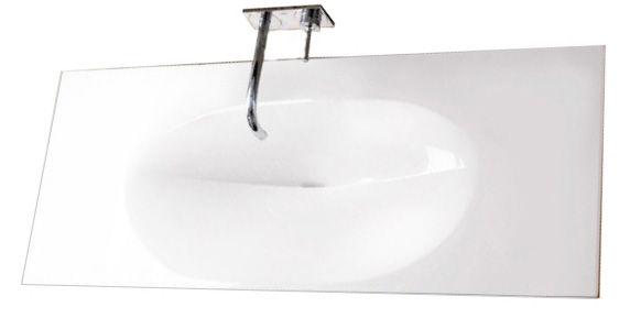 Раковина (минералн.литье, цв.белый) 1200х500хh16мм, глубина выемки под рак.100мм,без отв.для смесителя Pli ZZ