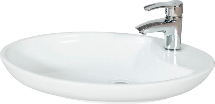 Раковина-чаша накладная Mina 65x41 см, с отверстием для смесителя, белая KL