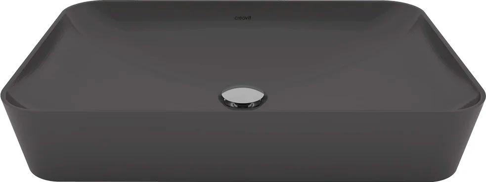 Раковина-чаша накладная Ultra 60x39,6 см см, БЕЗ отверстия для смесителя, цв.антрацит ZZ