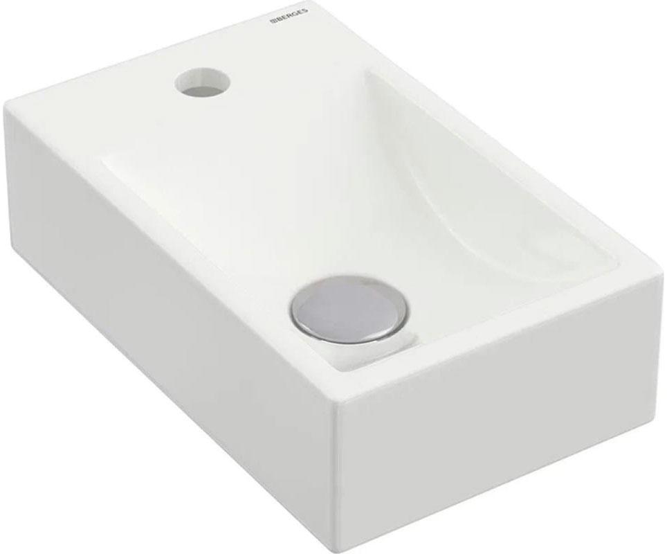 Раковина 37х23 cм, подвесная/накладная, отверстие под смеситель СЛЕВА , цв.белый