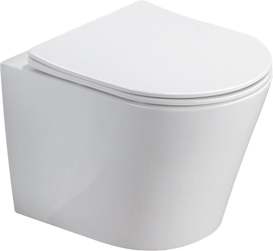 Унитаз подвесной, безободковый с сиденьем микролифт в компл., смыв "торнадо", белый KL