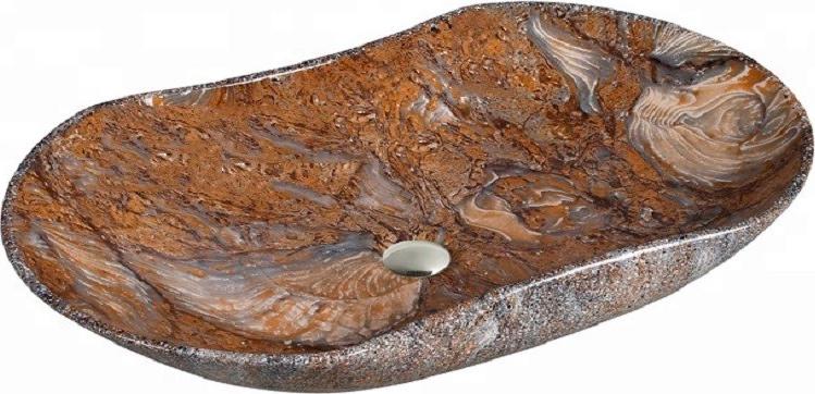 Раковина накладная Ceramalux MNC 503, правая, 66х42х12 см, БЕЗ отверстия под смеситель, под камень, ZZ