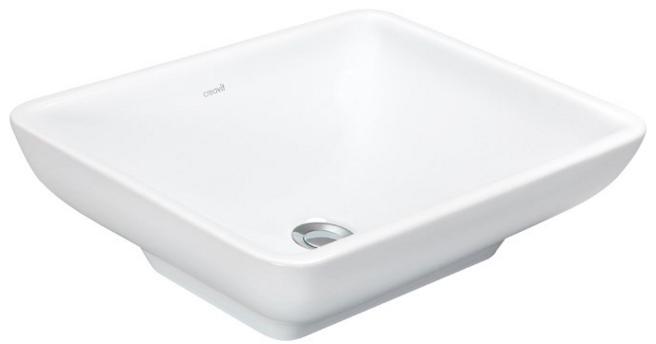 Раковина-чаша накладная Tina 49x39 см, БЕЗ отверстия для смесителя, белая KL