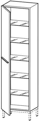 Шкаф подвесной 50х36х176 см, одна дверь, 5 полочек, петли слева, X-Large ZZ