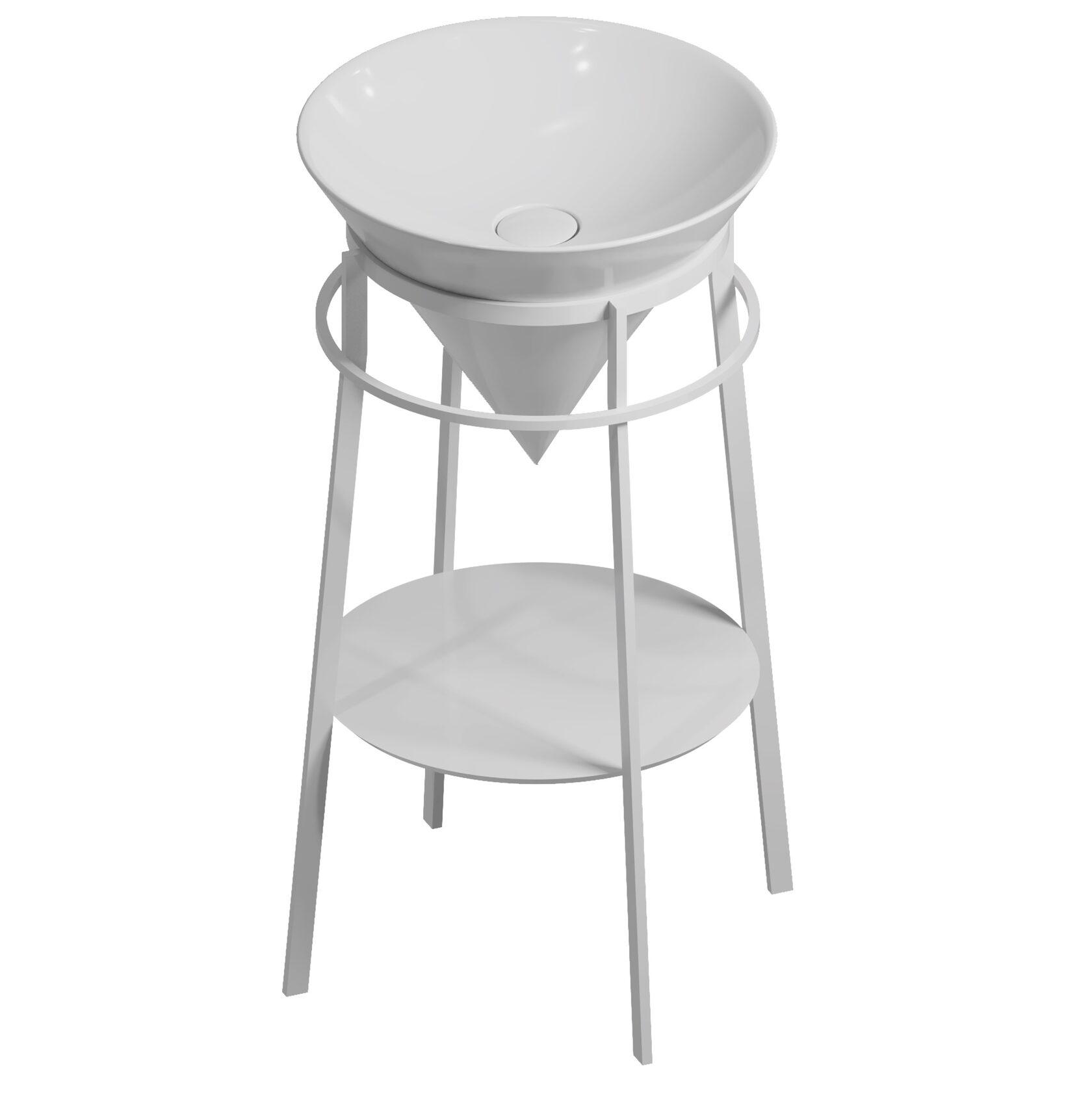 Метал.подставка для раковины CONO 44 белая матовая, ZZ