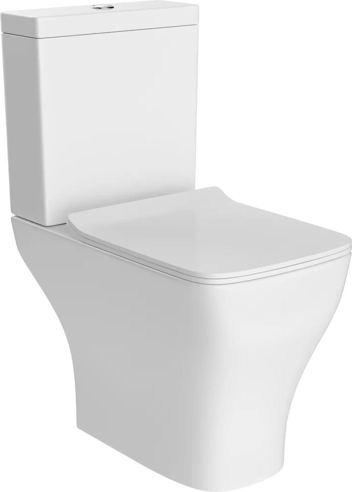 Унитаз напольный, безободковый, крышка-сиденье микролифт в комплекте,  цвет белый KL
