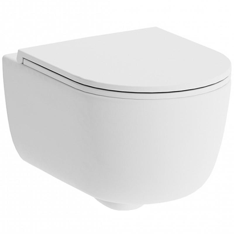 Унитаз подвесной, безободковый с сиденьем микролифт, цв.белый