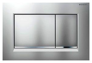 Клавиша двойного смыва (пластик рамка хром матовый, полоса хром глянцевый, клавиши хром матовый), Sigma 30 ZZ