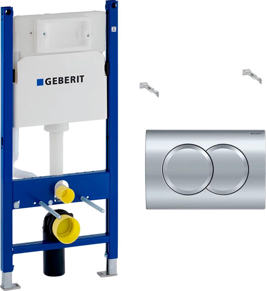 Инсталляция для подвесного унитаза Geberit Delta 01, 112х50 см,  двойной смыв, клавиша хром глянец круглая в компл. ZZ