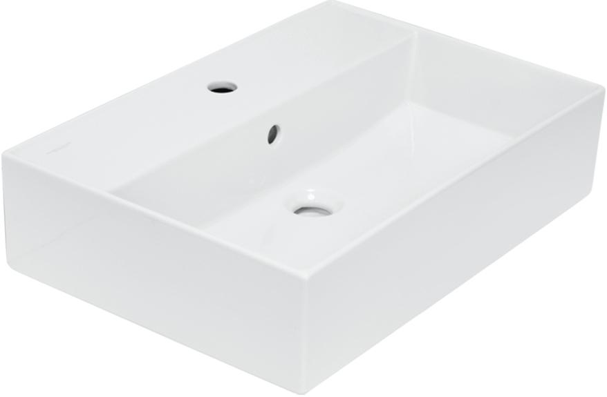 Раковина мебельная для тумбы Novel 60, прямоугольная, отверстие под смеситель, белая