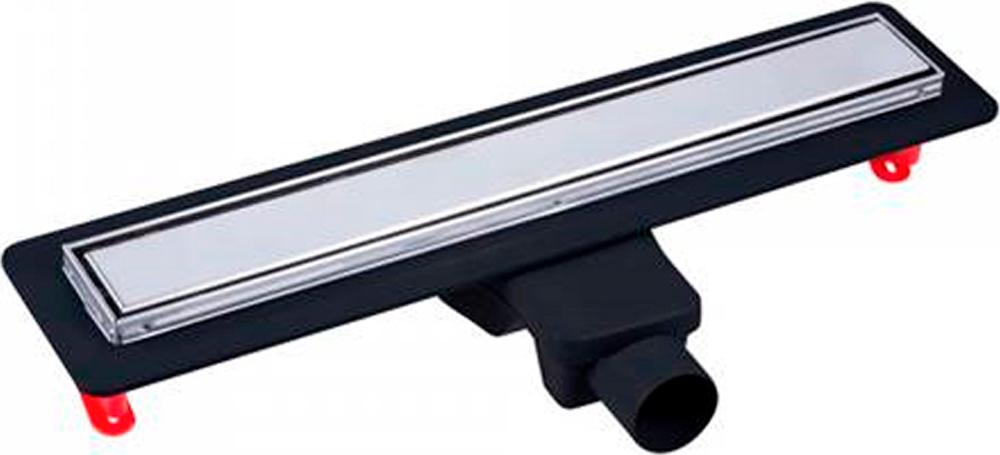 Душевой желоб 80 см, с металлич. обрамлением бортика, поворотный сифон d-50 мм, комбинированный затвор, решетка под плитку из нерж.стали