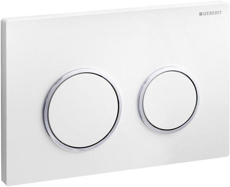 Клавиша смыва, (пластик цв.белый / обод на кнопках хром), Omega20