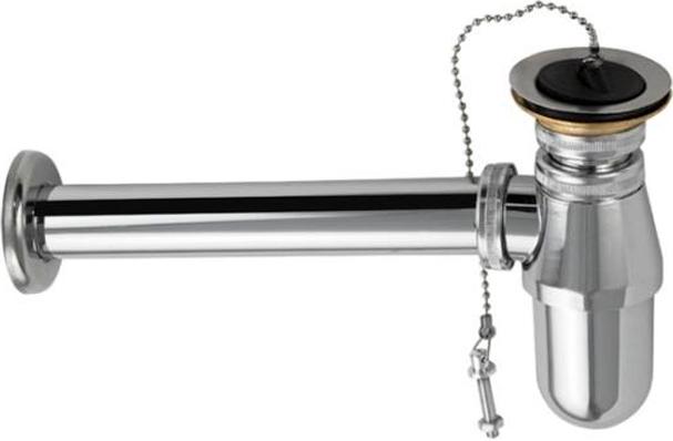 Сифон для раковины d - 32 мм, на раковину, с отводом, металлический, латунь хромированная, ZZ