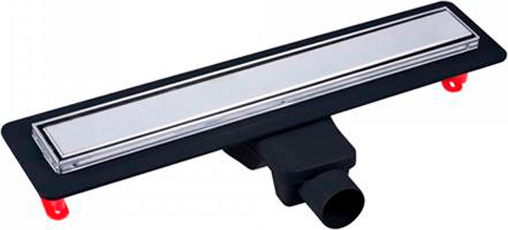 Душевой желоб 50 см, с металлич. обрамлением бортика, поворотный сифон d-50 мм, комбинированный затвор, решетка под плитку из нерж.стали