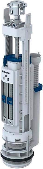 Запасной сливной клапан двойного смыва для бачка унитаза, кнопка двойного смыва цв.хром, Geberit Typ290