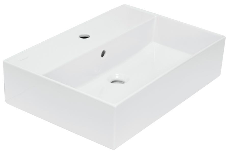 Раковина- чаша накладная Novel Slim 60, прямоугольная, без отверстия под смеситель, белая