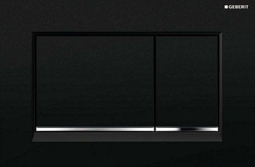 Клавиша двойного смыва, (пластик рамка цв.чёрный, полоса цв.хром глянцевый, клавиши цв.чёрный), Sigma 30 ZZ