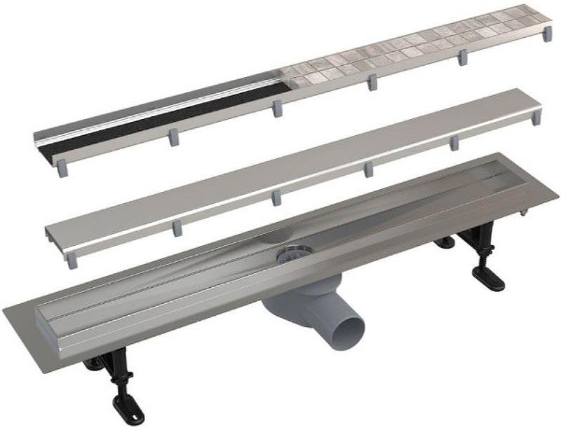 Универсальный водоотводящий желоб 550 мм Fit and Go, с двусторонней решеткой ZZ