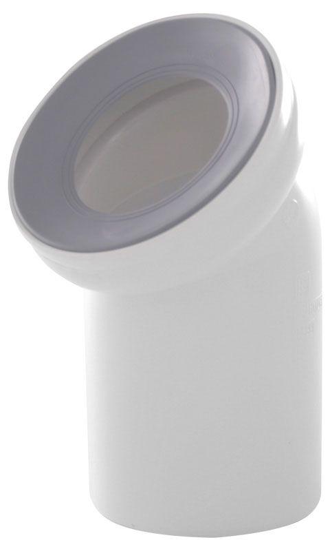 Колено отводное для унитаза 45, белое, пластик