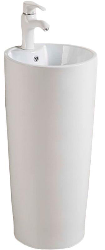 Раковина напольная 41x41х83 см, слив-перелив в комплекте, цв. белый ZZ