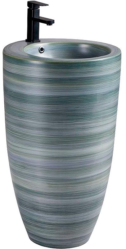 Раковина напольная 50x50х84 см, слив-перелив в комплекте, цв. серый ZZ