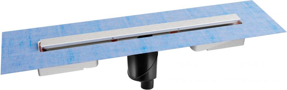 Душевой желоб 80 см, корпус из нержавейки, S-сифон  D50/105 H30/80 вертикальный выпуск  48l/m, цв.хром матовый ZZ