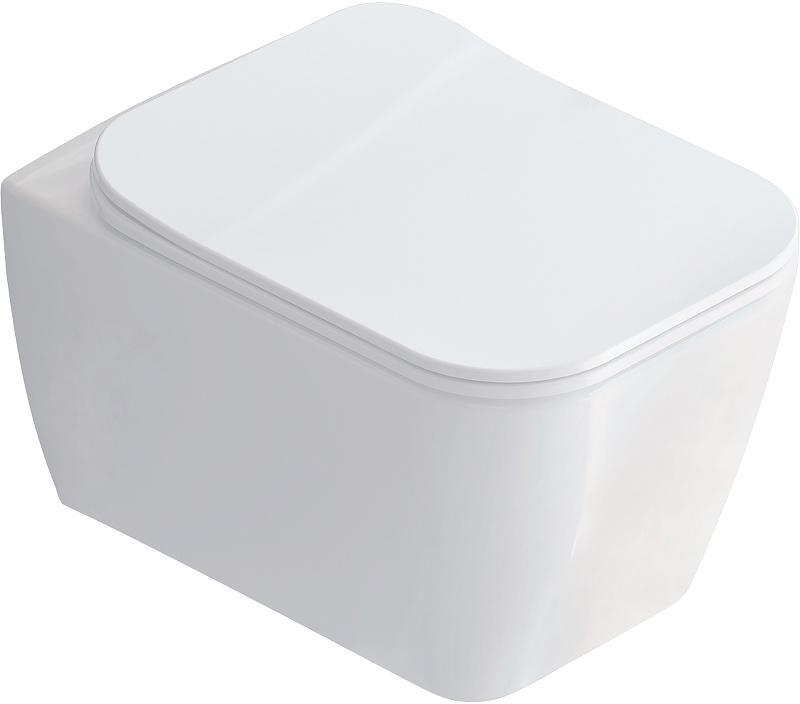 Подвесной унитаз Монтре SETK3204-2616, 52x36x35.5 см,каскадный слив, c крышкой-сиденьем микролифт, белый ZZ