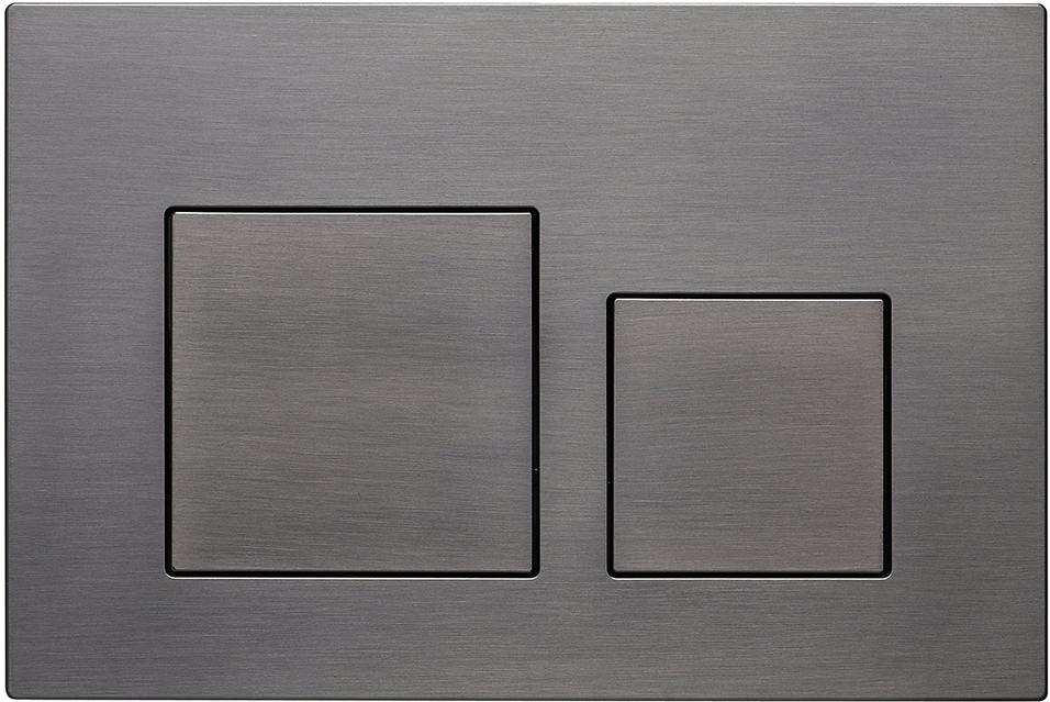 Клавиша смыва, квадратная, двойной смыв, цв. оружейная сталь