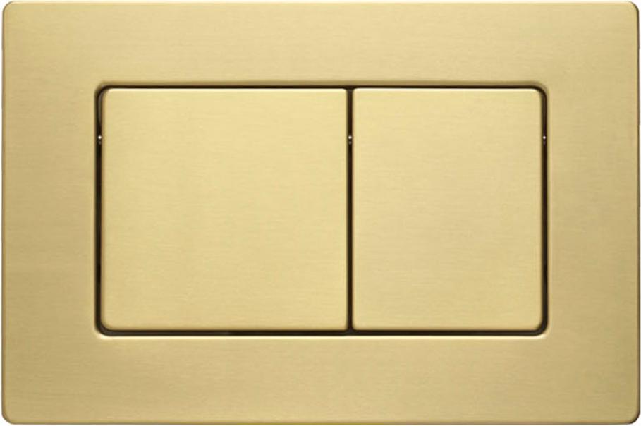 Клавиша смыва, квадратная, двойной смыв, нерж.сталь, цв.матовое золото
