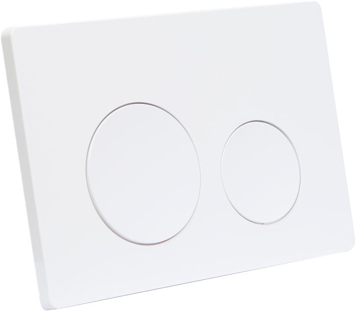 Клавиша смыва, круглые кнопки, двойной смыв, цв. белый глянец