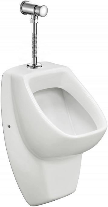 Писсуар, внешний подвод воды, кран смыва+сифон+ крепеж в комплекте, цв.белый ZZ