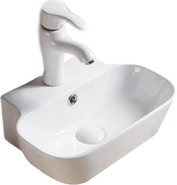 Раковина накладная/подвесная 41.5x31x13.5 см на 1отв для смесителя, цв.белый ZZ