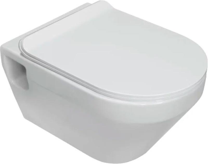 Унитаз подвесной безободковый Novel Rimless Slim, тонкая крышка-сиденье с микролифтом в компл