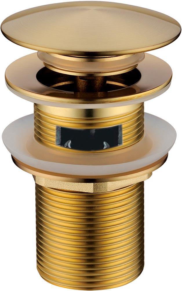 Донный клапан MATT GOLD, click-clack, с переливом, цв. матовое золото, ZZ