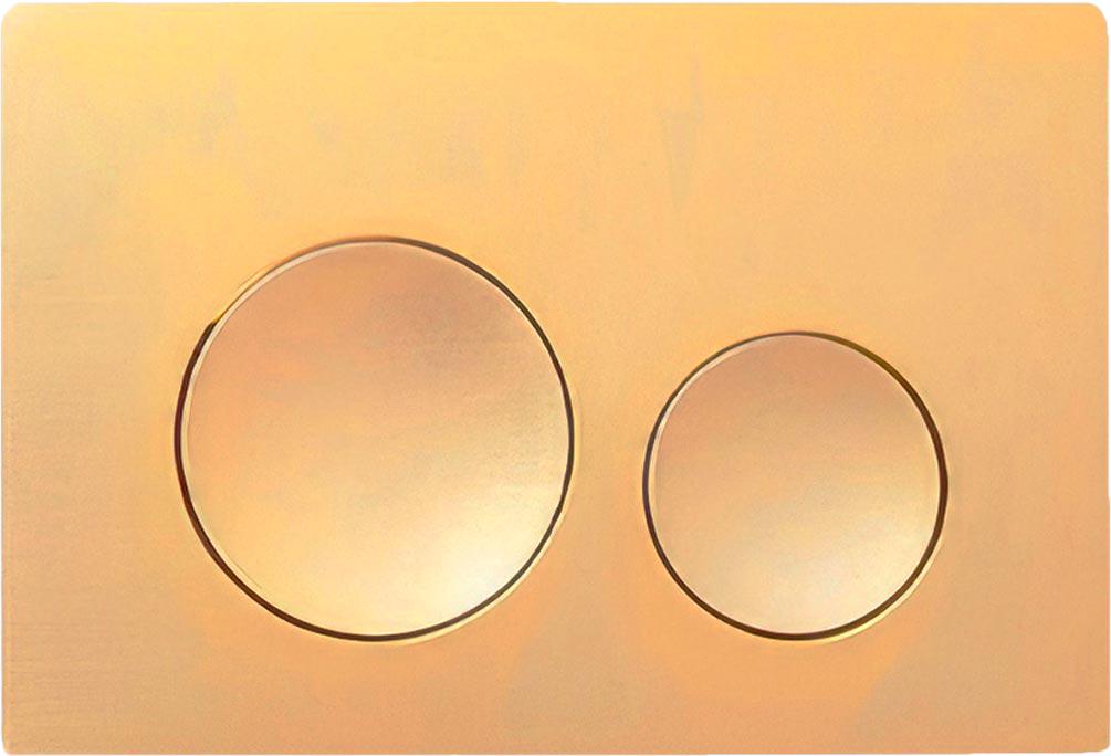 Клавиша смыва, круглые клавиши, двойной смыв, нерж.сталь, цв.матовое золото ZZ