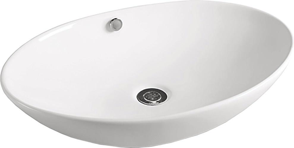 Раковина-чаша 63x41x13,5 см см, БЕЗ сифона, белая ZZ