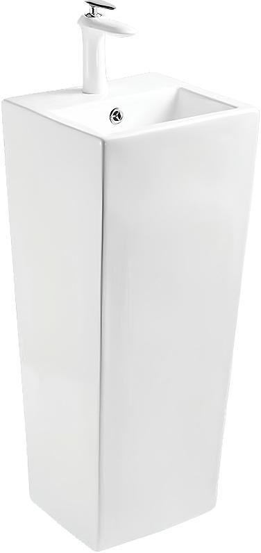 Раковина прямоугольная напольная SantiLine SL-4010, 34,5x33х84 см, слив-перелив в комплекте, цв. белый, ZZ