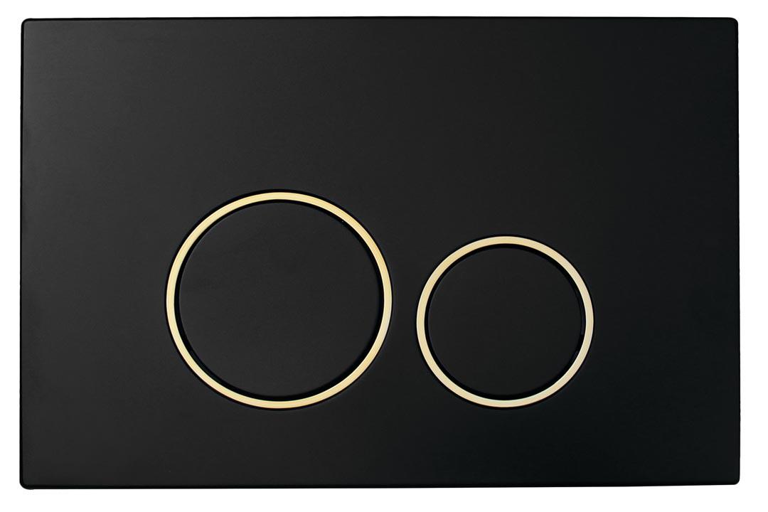 Кнопка для инсталляции, пластик, цв.черный/золото, круглые клавиши ZZ