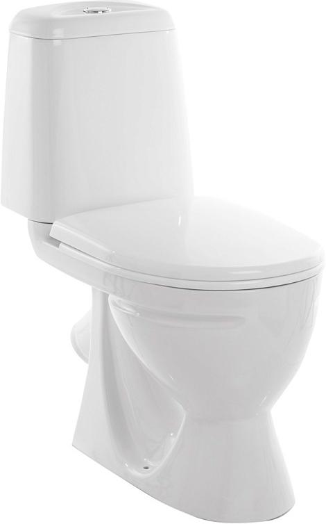 Унитаз-компакт "Идеал", косой выход, арматура 1-режим. Alcaplast, сиденье дюропласт с микролифтом, крепление в комплекте