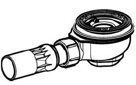 Сифон для душ.поддона с отверстием 90мм, h80мм, выпуск гориз.50мм, (без крышки сливного отверст. арт.150.275.ХХ.Х) (ст.арт.150.560.00.1), Geberit KL