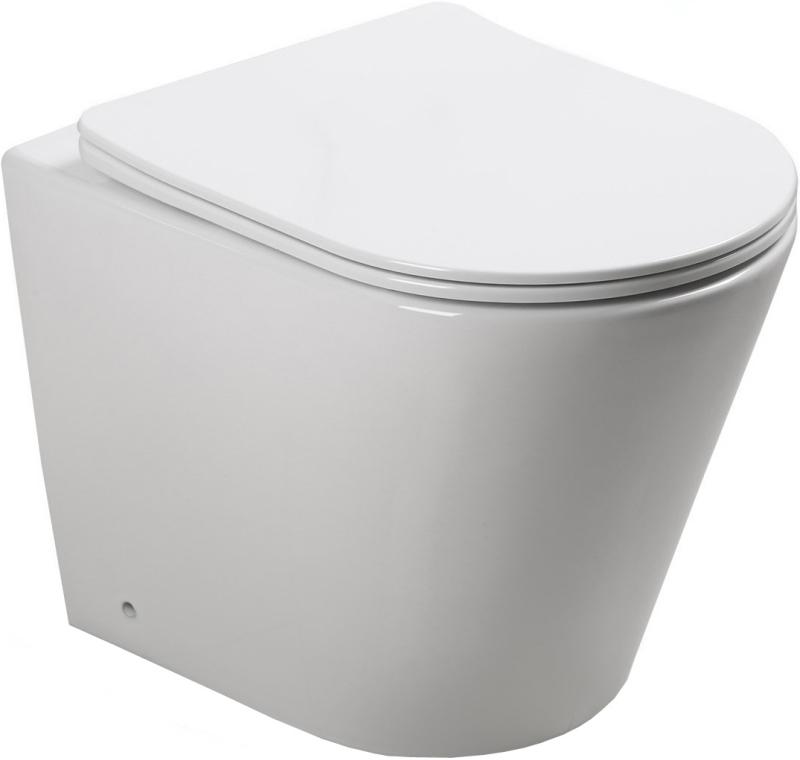 Унитаз приставной SL-5020 безободковый, крышка-сиденье с микролифтом в компл., цв. белый, ZZ