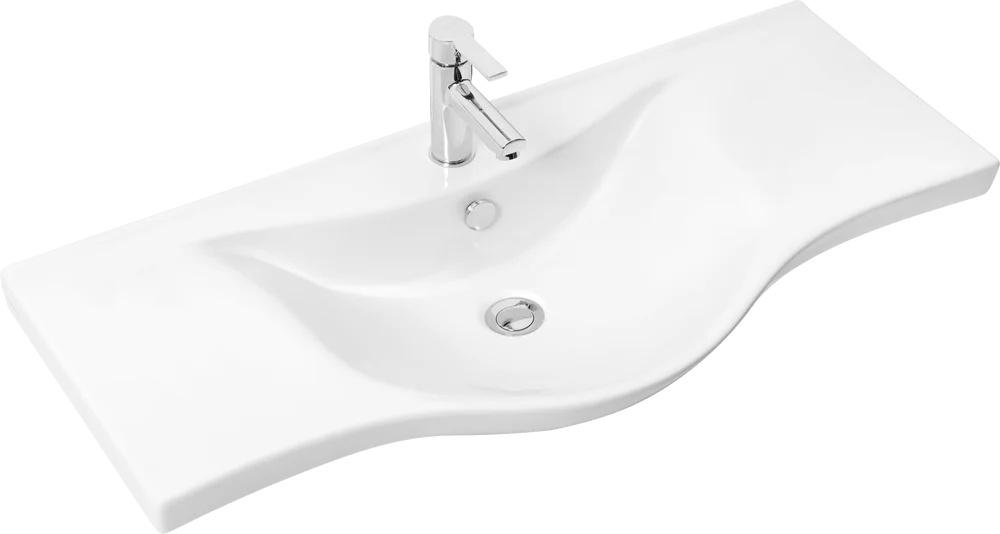 Раковина накладная (мебельная) STWORKI 100 10100-KL,99,5x46,5х18 см отверстие под см-ль, цв. белый, ZZ