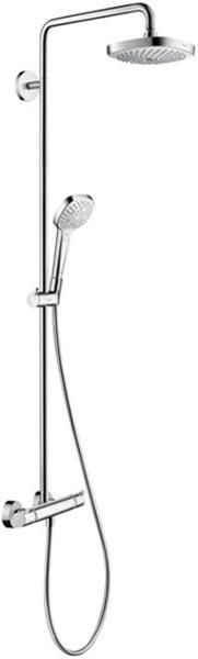 Смеситель для душа (термостат) со стационарным, поворотным верхним душем d180мм, ручной душ, шланг в компл., (цв. хром), Croma Select ZZ