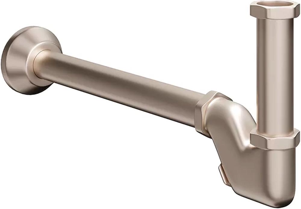 Сифон для раковины с декоративной накладкой, золотой атласный ZZ